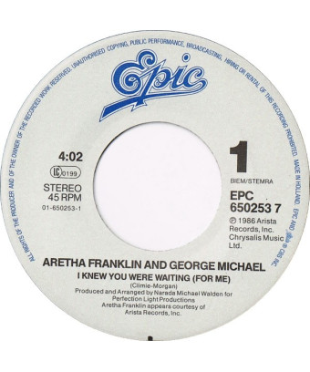 Je savais que tu m'attendais (For Me) [Aretha Franklin,...] - Vinyl 7", 45 RPM, Single, Stéréo