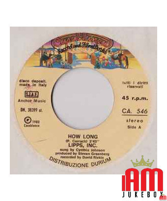 How Long [Lipps, Inc.] – Vinyl 7", 45 RPM [product.brand] 1 - Shop I'm Jukebox 