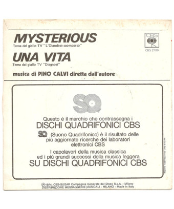 Thème du crime télévisé "The Missing Dutchman" [Pino Calvi E La Sua Orchestra] - Vinyle 7", 45 tours