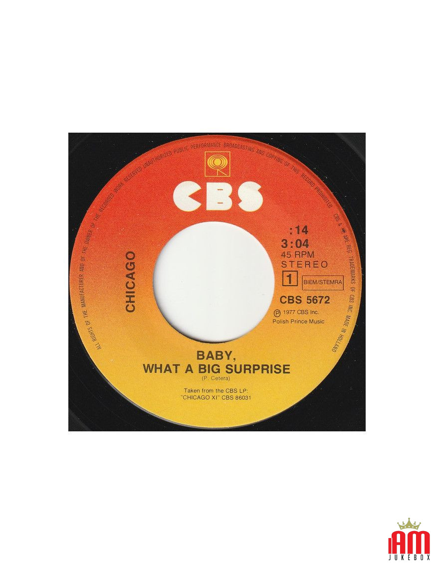 Baby, What A Big Surprise [Chicago (2)] - Vinyl 7", 45 RPM, Single [product.brand] 1 - Shop I'm Jukebox 