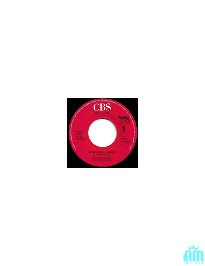 Eine Frage des Vertrauens [Billy Joel] – Vinyl 7", 45 RPM, Single, Stereo [product.brand] 1 - Shop I'm Jukebox 