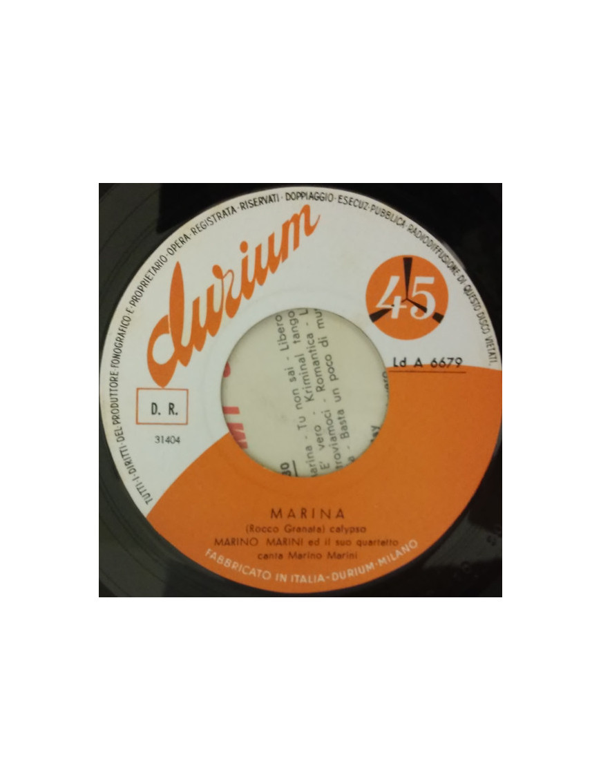 Marina Sei Bella [Marino Marini Ed Il Suo Quartetto] – Vinyl 7", 45 RPM [product.brand] 1 - Shop I'm Jukebox 