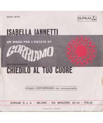 Corriamo [Isabella Iannetti] - Vinyl 7", 45 RPM, Promo [product.brand] 1 - Shop I'm Jukebox 