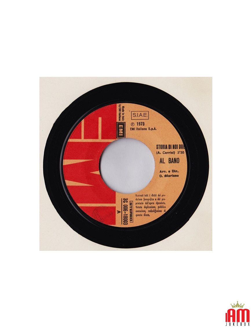 Histoire de nous deux [Al Bano Carrisi] - Vinyl 7", 45 RPM, Single [product.brand] 1 - Shop I'm Jukebox 