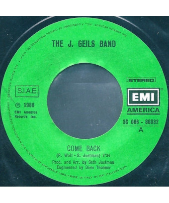 Come Back [The J. Geils Band] - Vinyle 7", 45 tours, Single