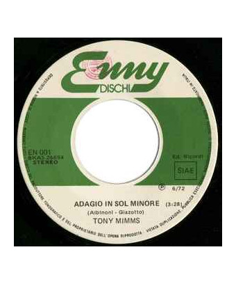 Adagio en sol mineur menuet [Tony Mimms] - Vinyl 7", 45 tours