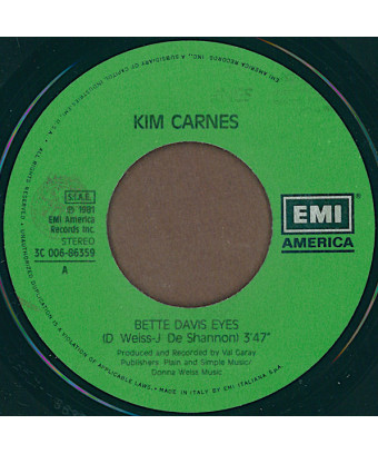 Bette Davis Eyes [Kim Carnes] - Vinyl 7", 45 RPM, Single [product.brand] 1 - Shop I'm Jukebox 