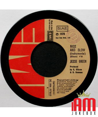 Nice And Slow [Jesse Green] - Vinyle 7", Single, 45 tours