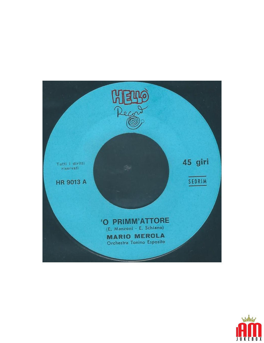 Acteur 'O Primm' [Mario Merola] - Vinyle 7", 45 tours [product.brand] 1 - Shop I'm Jukebox 