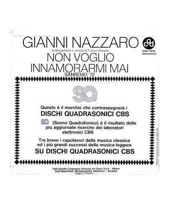 Je ne veux jamais tomber amoureux [Gianni Nazzaro] - Vinyl 7", 45 RPM, Single [product.brand] 1 - Shop I'm Jukebox 