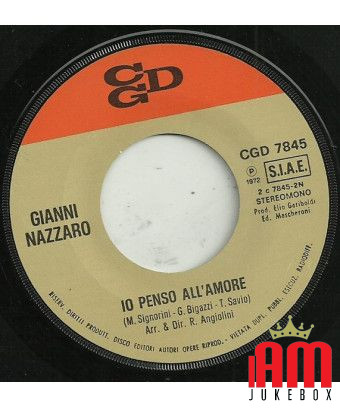 Je ne veux jamais tomber amoureux [Gianni Nazzaro] - Vinyl 7", 45 RPM, Single [product.brand] 1 - Shop I'm Jukebox 