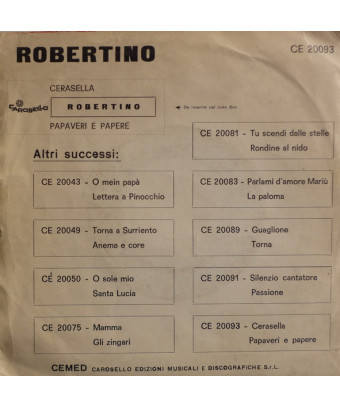 Cerasella Papaveri E Papere [Robertino Loretti] - Vinyle 7", 45 tours [product.brand] 1 - Shop I'm Jukebox 