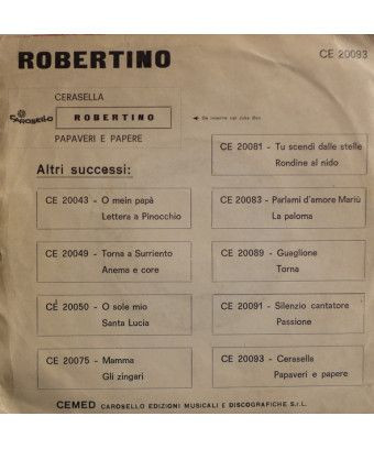 Cerasella Papaveri E Papere [Robertino Loretti] - Vinyle 7", 45 tours [product.brand] 1 - Shop I'm Jukebox 