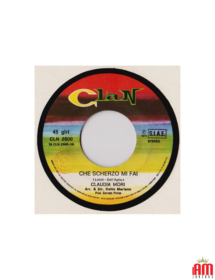 Che Scherzo Mi Fai Buonasera Dottore [Claudia Mori] - Vinyl 7", 45 RPM, Single [product.brand] 1 - Shop I'm Jukebox 