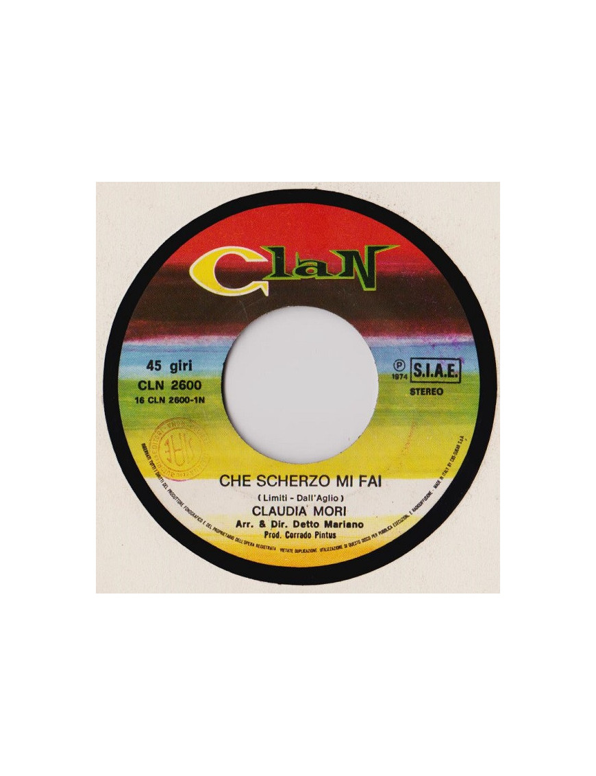 Che Scherzo Mi Fai Buonasera Dottore [Claudia Mori] - Vinyl 7", 45 RPM, Single [product.brand] 1 - Shop I'm Jukebox 