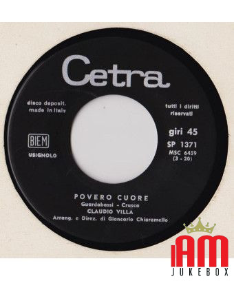 Pauvre coeur [Claudio Villa] - Vinyl 7", 45 RPM [product.brand] 1 - Shop I'm Jukebox 