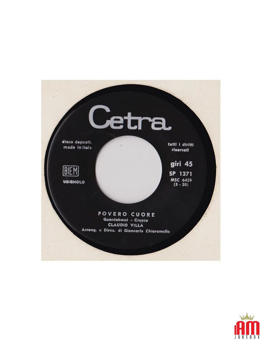 Pauvre coeur [Claudio Villa] - Vinyl 7", 45 RPM [product.brand] 1 - Shop I'm Jukebox 