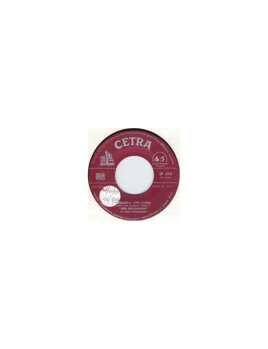 Pity Pity Guarda Che Luna [Fred Buscaglione E I Suoi Asternovas] - Vinyl 7", 45 RPM [product.brand] 1 - Shop I'm Jukebox 