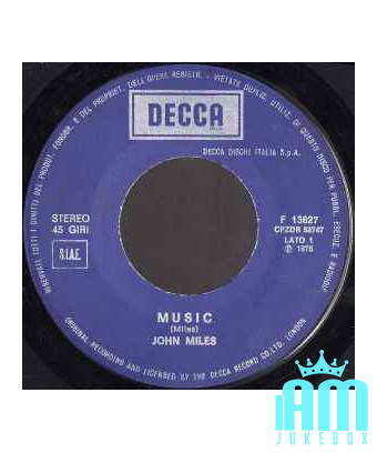 Music [John Miles] - Vinyl 7", 45 RPM, Stereo [product.brand] 1 - Shop I'm Jukebox 