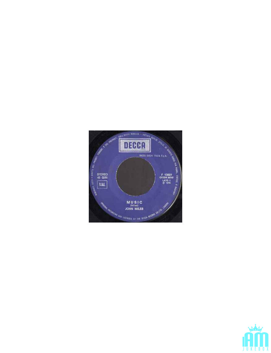 Musik [John Miles] – Vinyl 7", 45 RPM, Stereo [product.brand] 1 - Shop I'm Jukebox 