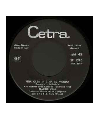 Una Casa In Cima Al Mondo [Claudio Villa] - Vinyl 7", 45 RPM [product.brand] 1 - Shop I'm Jukebox 