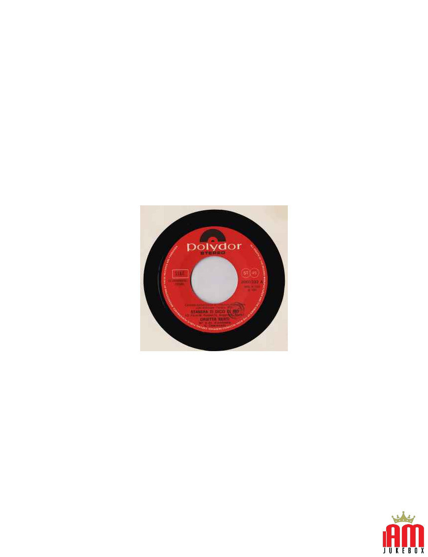 Ce soir, je te dirai non [Orietta Berti] - Vinyle 7", 45 tr/min, stéréo [product.brand] 1 - Shop I'm Jukebox 