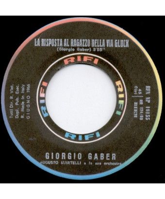 La Risposta Al Ragazzo Della Via Gluck Ma Voi Ma Voi Ma Voi [Giorgio Gaber] - Vinyl 7", 45 RPM [product.brand] 1 - Shop I'm Juke