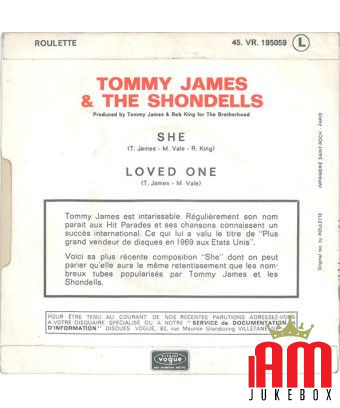 Elle [Tommy James & The Shondells] - Vinyl 7", 45 RPM, Single [product.brand] 1 - Shop I'm Jukebox 