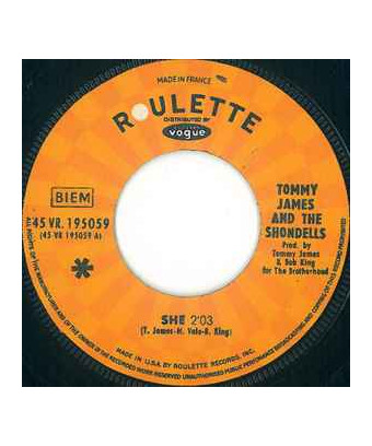 She  [Tommy James & The Shondells] - Vinyl 7", 45 RPM, Single