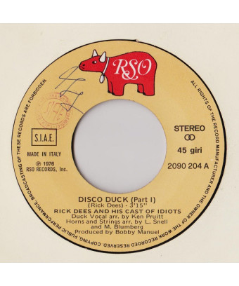 Disco Duck (Part 1) [Rick Dees & His Cast Of Idiots] - Vinyl 7", 45 RPM, Single, Stereo [product.brand] 1 - Shop I'm Jukebox 