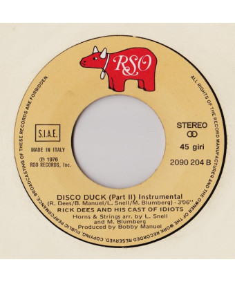 Disco Duck (Part 1) [Rick Dees & His Cast Of Idiots] - Vinyl 7", 45 RPM, Single, Stereo [product.brand] 1 - Shop I'm Jukebox 