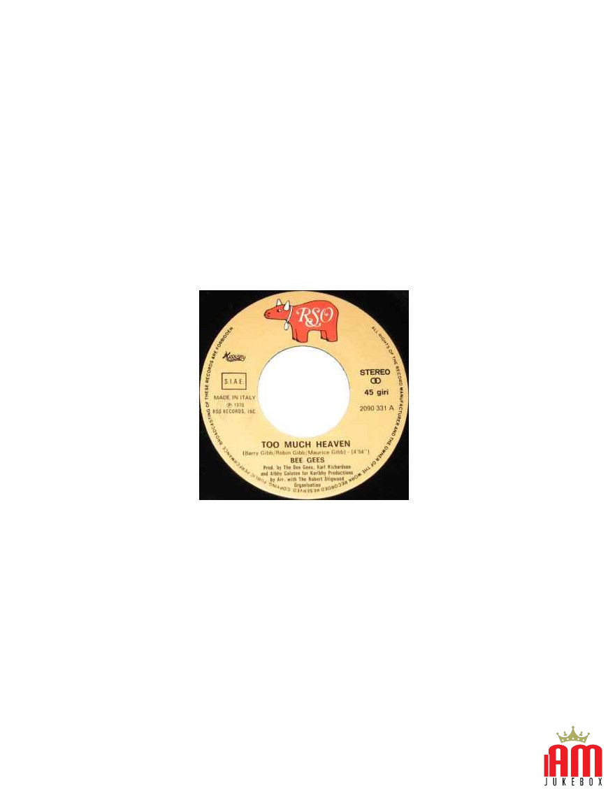 Too Much Heaven [Bee Gees] – Vinyl 7", 45 RPM, Single, Stereo [product.brand] 1 - Shop I'm Jukebox 