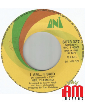 Je suis... j'ai dit [Neil Diamond] - Vinyl 7", 45 tr/min [product.brand] 1 - Shop I'm Jukebox 