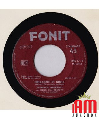 Notte Chiara Orizzonti Di Gioia [Domenico Modugno] - Vinyl 7", 45 RPM [product.brand] 1 - Shop I'm Jukebox 