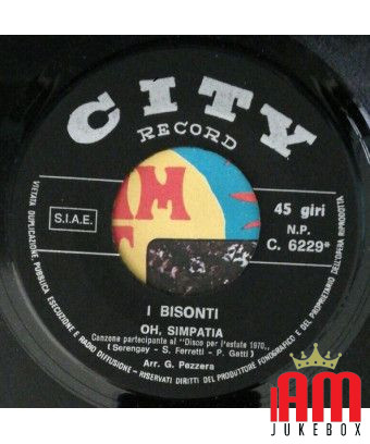 Oh, Simpatia [I Bisonti] - Vinyle 7", 45 TR/MIN [product.brand] 1 - Shop I'm Jukebox 