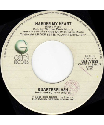 Harden My Heart [Quarterflash] – Vinyl 7", 45 RPM, Stereo [product.brand] 1 - Shop I'm Jukebox 
