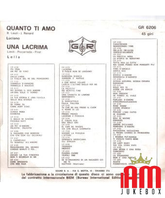 Quanto Ti Amo Una Lacrima [Various] - Vinyl 7", Single [product.brand] 1 - Shop I'm Jukebox 