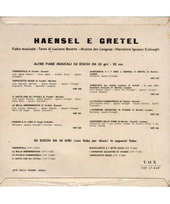 Hänsel und Gretel [Ignazio Colnaghi] – Vinyl 7", 45 RPM, EP [product.brand] 1 - Shop I'm Jukebox 