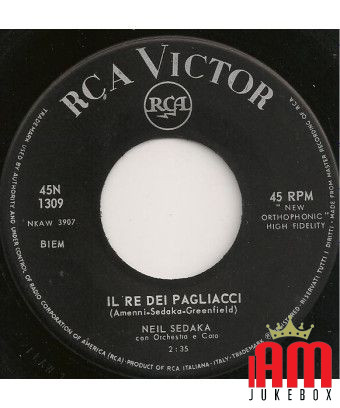 Il Re Dei Pagliacci La Terza Luna [Neil Sedaka] - Vinyl 7", 45 RPM [product.brand] 1 - Shop I'm Jukebox 