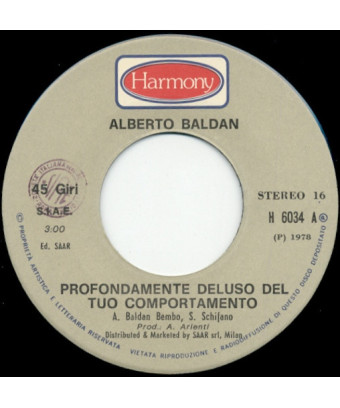 Profondément déçu par votre comportement [Alberto Baldan Bembo] - Vinyl 7", 45 RPM [product.brand] 1 - Shop I'm Jukebox 