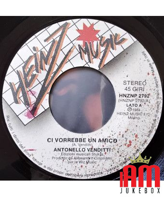 We Want A Friend [Antonello Venditti] – Vinyl 7", 45 RPM, Stereo [product.brand] 1 - Shop I'm Jukebox 