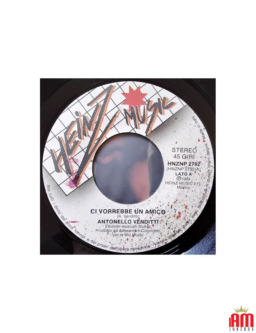 Ci Vorrebbe Un Amico [Antonello Venditti] - Vinyl 7", 45 RPM, Stereo [product.brand] 1 - Shop I'm Jukebox 