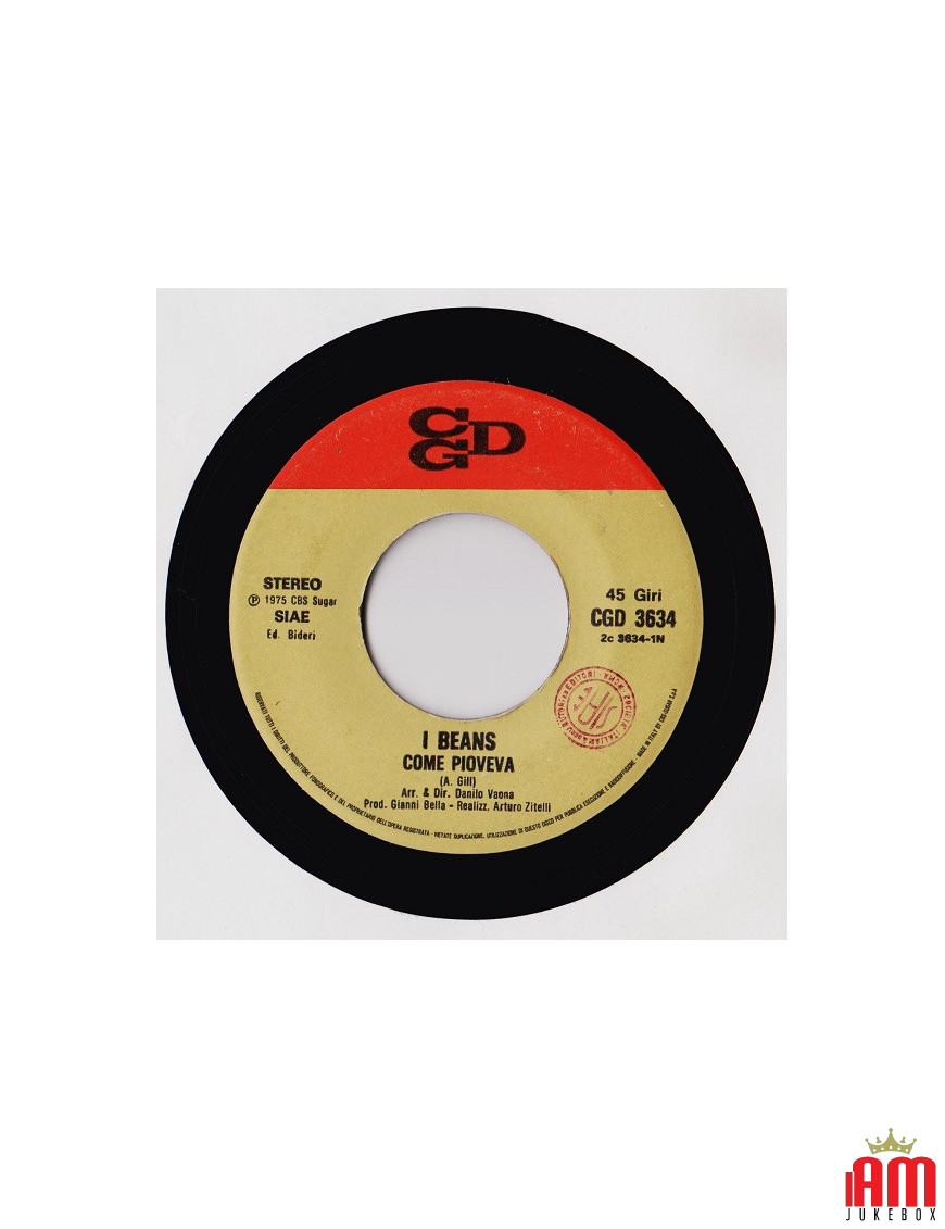 Come Pioveva [I Beans] - Vinyl 7", 45 RPM, Stereo [product.brand] 1 - Shop I'm Jukebox 