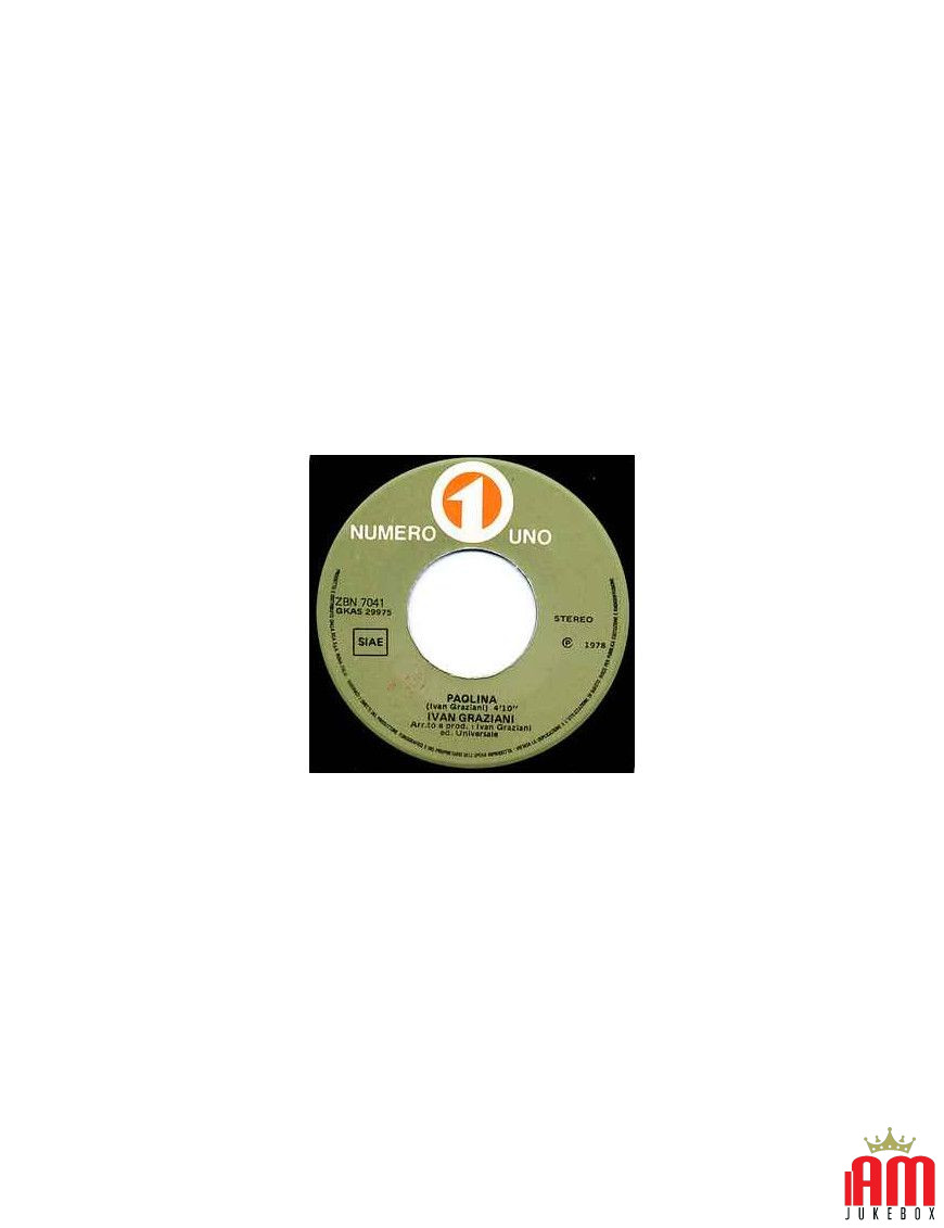 Paolina [Ivan Graziani] - Vinyl 7", 45 RPM, Stereo [product.brand] 1 - Shop I'm Jukebox 