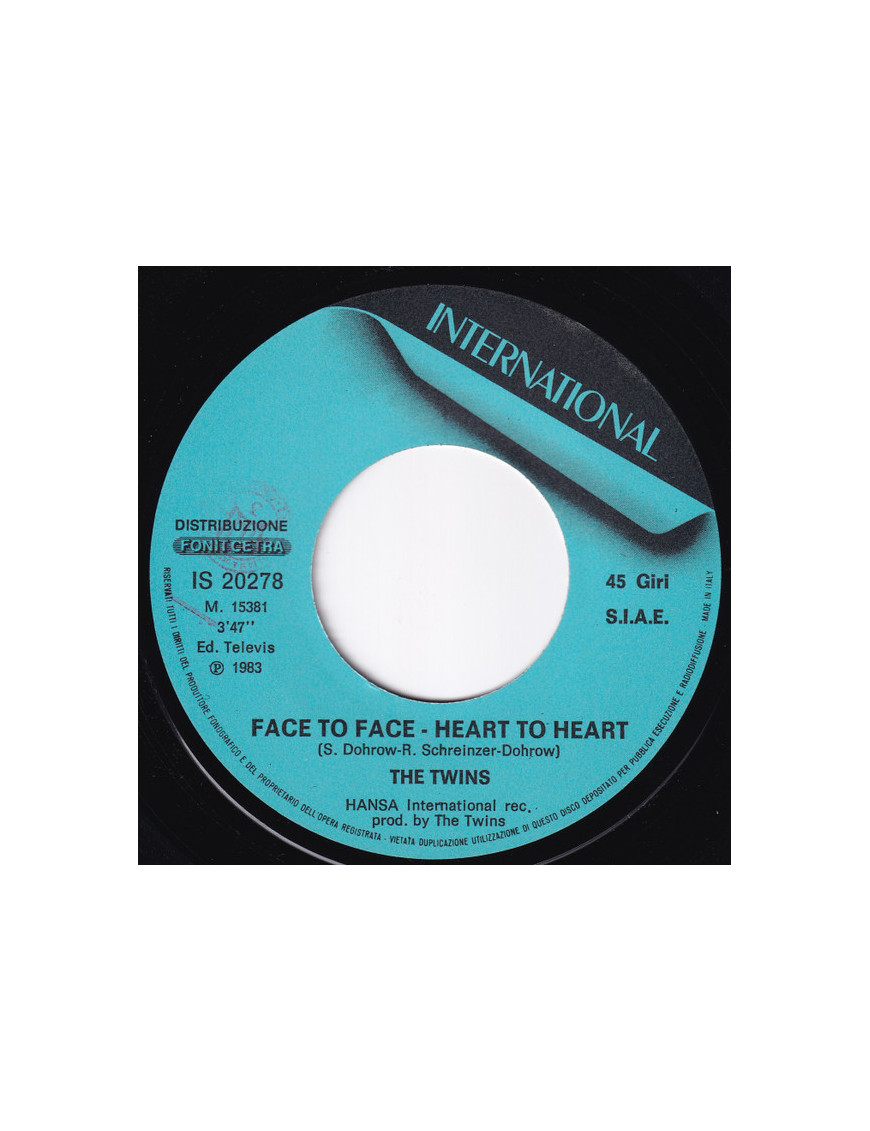 Face To Face - Heart To Heart [The Twins] - Vinyle 7", 45 RPM [product.brand] 1 - Shop I'm Jukebox 