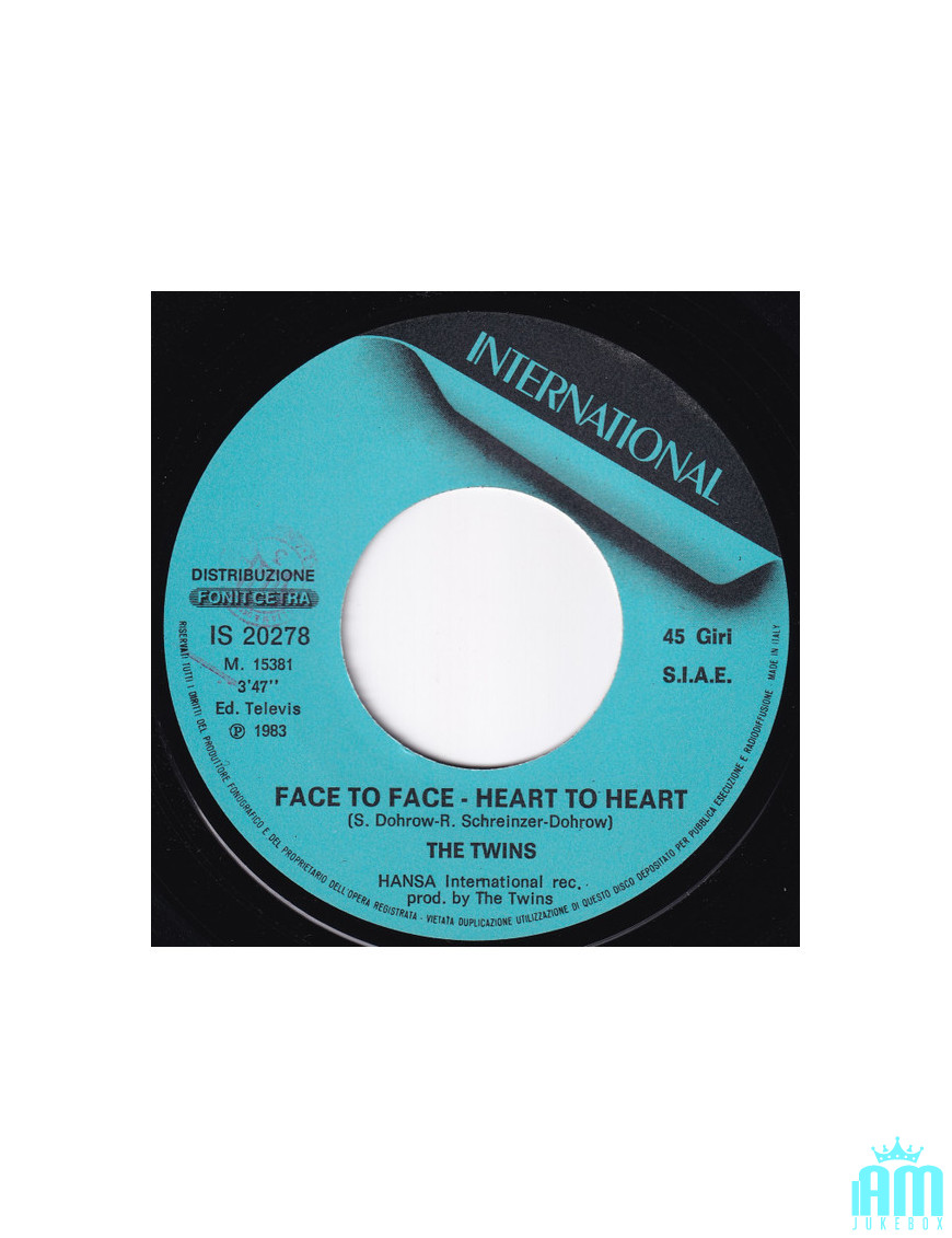 Face To Face - Heart To Heart [The Twins] - Vinyl 7", 45 RPM [product.brand] 1 - Shop I'm Jukebox 