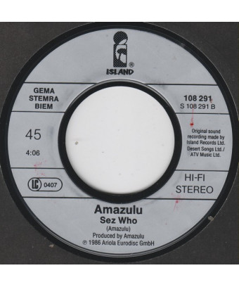 Too Good To Be Forgotten [Amazulu] – Vinyl 7", 45 RPM, Single, Stereo [product.brand] 1 - Shop I'm Jukebox 