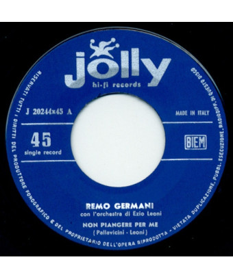 Don't Cry For Me La Testa Nel Sacco [Remo Germani] – Vinyl 7", 45 RPM [product.brand] 1 - Shop I'm Jukebox 