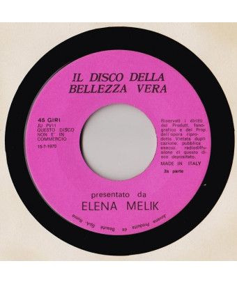 Il Disco Della Bellezza Vera [Elena Melik] - Vinyl 7", 45 RPM, Promo [product.brand] 1 - Shop I'm Jukebox 