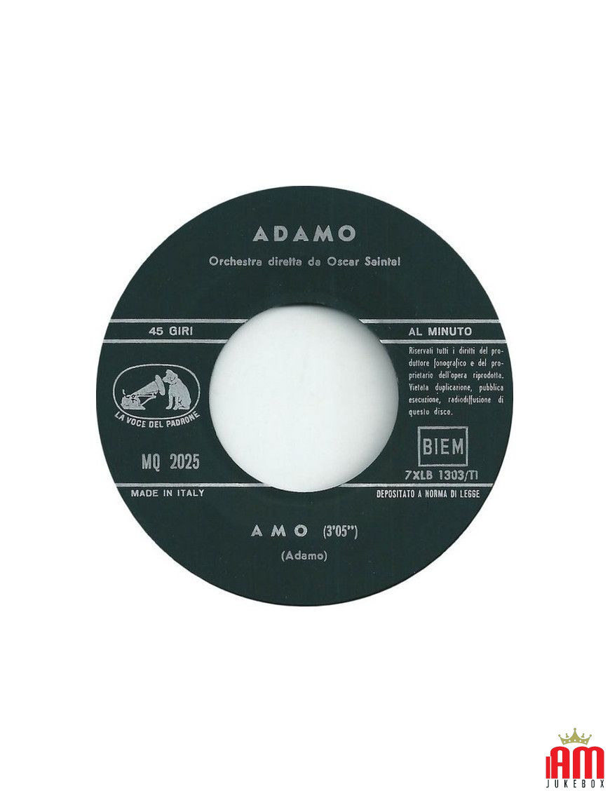 Amo [Adamo] - Vinyl 7", 45 RPM [product.brand] 1 - Shop I'm Jukebox 